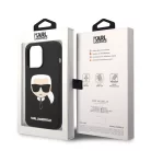 Karl Lagerfeld Liquid Silicone Karl Head Apple iPhone 14 Pro (6.1) hátlapvédő tok fekete (KLHCP14LSLKHBK)