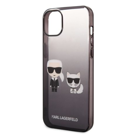 Karl Lagerfeld Gradient Karl and Choupette Apple iPhone 14 Plus (6.7) hátlapvédő tok fekete (KLHCP14MTGKCK)