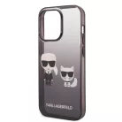 Karl Lagerfeld Gradient Karl and Choupette Apple iPhone 14 Pro (6.1) hátlapvédő tok fekete (KLHCP14LTGKCK)
