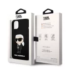 Karl Lagerfeld Liquid Silicone Ikonik NFT Apple iPhone 14 (6.1) hátlapvédő tok fekete (KLHCP14SSNIKBCK)