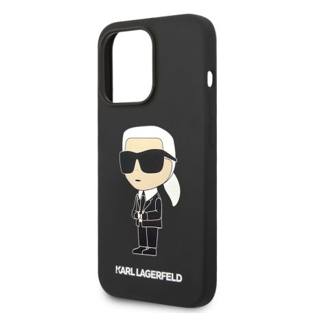 Karl Lagerfeld Liquid Silicone Ikonik NFT Apple iPhone 14 Pro Max (6.7) hátlapvédő tok fekete (KLHCP14XSNIKBCK)