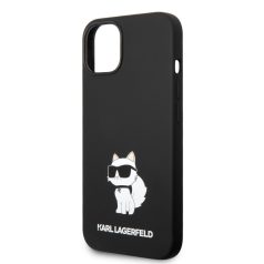   Karl Lagerfeld Liquid Silicone Choupette NFT Apple iPhone 14 Plus (6.7) hátlapvédő tok fekete (KLHCP14MSNCHBCK)