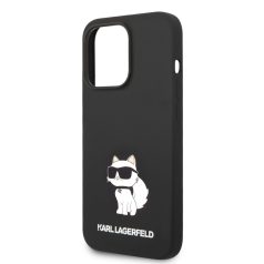   Karl Lagerfeld Liquid Silicone Choupette NFT Apple iPhone 14 Pro Max (6.7) hátlapvédő tok fekete (KLHCP14XSNCHBCK)