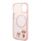 Karl Lagerfeld MagSafe Karl and Choupette Apple iPhone 14 Plus (6.7) hátlapvédő tok pink (KLHMP14MHKCP)