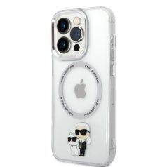   Karl Lagerfeld IML Karl and Choupette NFT MagSafe Apple iPhone 14 Pro Max (6.7) hátlapvédő tok átlátszó (KLHMP14XHNKCIT)