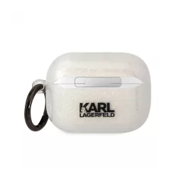   Karl Lagerfeld 3D Logo NFT Karl and Choupette TPU Glitter Apple Airpods Pro szilikon tok fehér (KLAPHNKCTGT)
