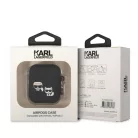 Karl Lagerfeld and Choupette Apple AirPods 1/2 szilikon tok fekete (KLACA2SILKCK)