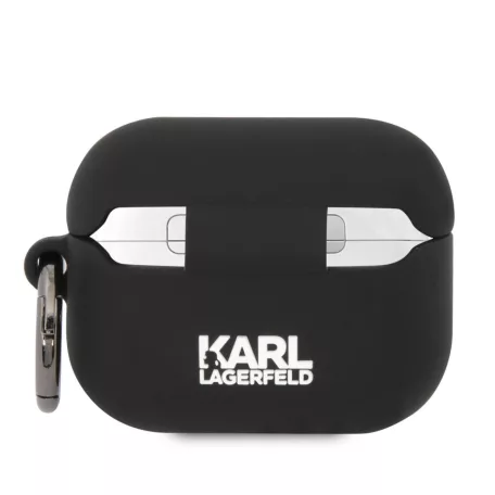 Karl Lagerfeld and Choupette Apple Airpods Pro szilikon tok fekete (KLACAPSILKCK)