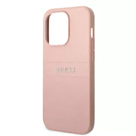   Guess Apple iPhone 14 Pro (6.1) PU Leather Saffiano hátlapvédő tok pink (GUHCP14LPSASBPI)