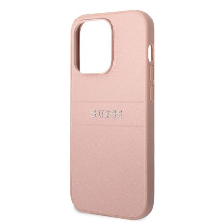 Guess Apple iPhone 14 Pro (6.1) PU Leather Saffiano hátlapvédő tok pink (GUHCP14LPSASBPI)
