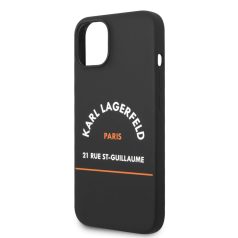   Karl Lagerfeld Rue St Guillaume Apple iPhone 14 Plus (6.7) hátlapvédő tok fekete (KLHCP14MSRSGHLK)