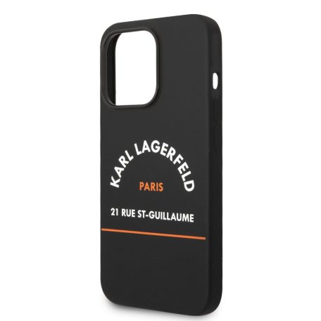 Karl Lagerfeld Rue St Guillaume Apple iPhone 14 Pro (6.1) hátlapvédő tok fekete (KLHCP14LSRSGHLK)