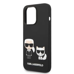   Karl Lagerfeld and Choupette Liquid Apple iPhone 14 Pro Max (6.7) hátlapvédő tok fekete (KLHCP14XSSKCK)
