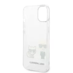   Karl Lagerfeld PC/TPU Ikonik Karl and Choupette Apple iPhone 14 Plus (6.7) hátlapvédő tok átlátszó (KLHCP14MCKTR)