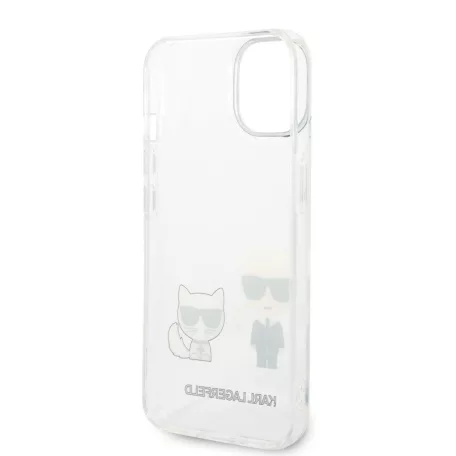 Karl Lagerfeld PC/TPU Ikonik Karl and Choupette Apple iPhone 14 Plus (6.7) hátlapvédő tok átlátszó (KLHCP14MCKTR)