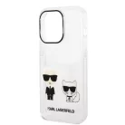 Karl Lagerfeld PC/TPU Ikonik Karl and Choupette Apple iPhone 14 Pro (6.1) hátlapvédő tok átlátszó (KLHCP14LCKTR)