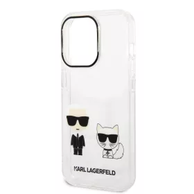   Karl Lagerfeld PC/TPU Ikonik Karl and Choupette Apple iPhone 14 Pro Max (6.7) hátlapvédő tok átlátszó (KLHCP14XCKTR)