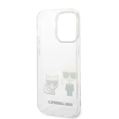 Karl Lagerfeld PC/TPU Ikonik Karl and Choupette Apple iPhone 14 Pro Max (6.7) hátlapvédő tok átlátszó (KLHCP14XCKTR)