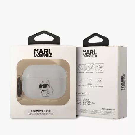 Karl Lagerfeld 3D Logo NFT Choupette TPU Apple Airpods Pro 2 szilikon tok fehér (KLAP2HNCHTCT)