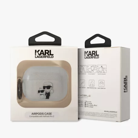 Karl Lagerfeld 3D Logo NFT Karl and Choupette Apple Airpods Pro 2 szilikon tok fehér (KLAP2HNKCTGT)