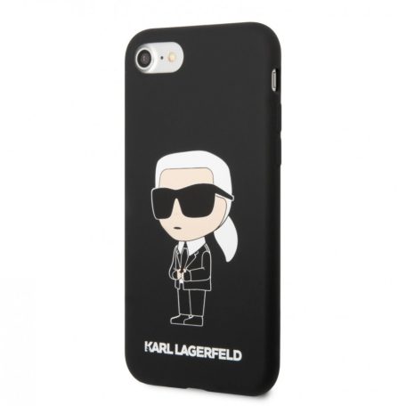 Karl Lagerfeld Liquid Silicone Ikonik NFT Apple iPhone 7 / 8 / SE2 / SE3 (4.7) hátlapvédő tok fekete (KLHCI8SNIKBCK)
