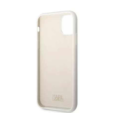 Karl Lagerfeld Liquid Silicone Ikonik NFT Apple iPhone 11 (6.1) hátlapvédő tok fehér (KLHCN61SNIKBCH)