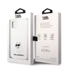 Karl Lagerfeld Liquid Silicone Choupette NFT Apple iPhone 12 / 12 Pro 2020 (6.1) hátlapvédő tok fehér (KLHCP12MSNCHBCH)