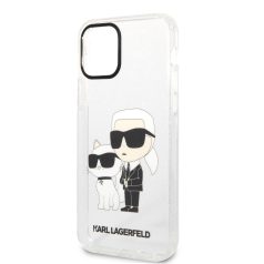   Karl Lagerfeld IML Glitter Karl and Choupette NFT Apple iPhone 12 / 12 Pro 2020 (6.1) hátlapvédő tok átlátszó (KLHCP12MHNKCTGT)