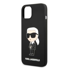   Karl Lagerfeld Liquid Silicone Ikonik NFT Apple iPhone 13 (6.1) hátlapvédő tok fekete (KLHCP13MSNIKBCK)