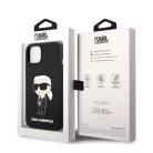 Karl Lagerfeld Liquid Silicone Ikonik NFT Apple iPhone 13 (6.1) hátlapvédő tok fekete (KLHCP13MSNIKBCK)