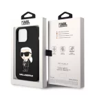 Karl Lagerfeld Liquid Silicone Ikonik NFT Apple iPhone 13 Pro Max (6.7) hátlapvédő tok fekete (KLHCP13XSNIKBCK)