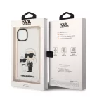 Karl Lagerfeld IML Glitter Karl and Choupette NFT Apple iPhone 13 (6.1) hátlapvédő tok átlátszó (KLHCP13MHNKCTGT)