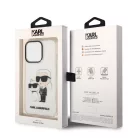 Karl Lagerfeld IML Glitter Karl and Choupette NFT Apple iPhone 13 Pro (6.1) hátlapvédő tok átlátszó (KLHCP13LHNKCTGT)