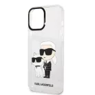 Karl Lagerfeld IML Glitter Karl and Choupette NFT Apple iPhone 13 Pro Max (6.7) hátlapvédő tok átlátszó (KLHCP13XHNKCTGT)