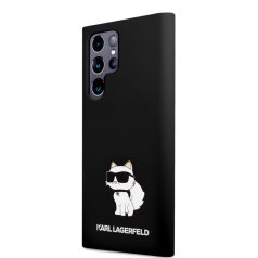   Karl Lagerfeld Liquid Silicone Choupette NFT Samsung S918 Galaxy S23 Ultra (2023) hátlapvédő tok fekete (KLHCS23LSNCHBCK)