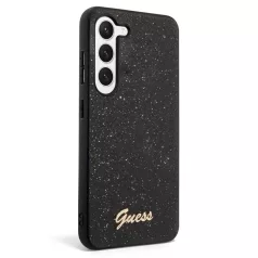  Guess PC/TPU Glitter Flakes Metal Logo Samsung S916 Galaxy S23 Plus (2023) hátlapvédő tok fekete (GUHCS23MHGGSHK)