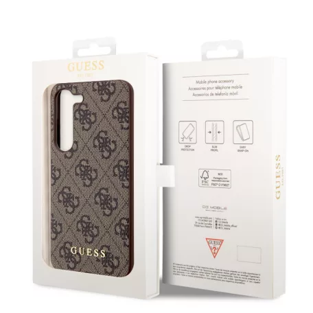 Guess 4G Charms Samsung Galaxy S23 (2023) hátlapvédő tok barna (GUHCS23SGF4GBR)