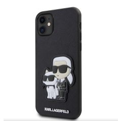   Karl Lagerfeld PU Saffiano Karl and Choupette Apple iPhone 14 Pro Max (6.7) hátlapvédő tok fekete (KLHCN61SANKCPK)