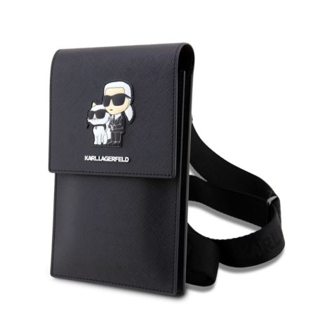 Karl Lagerfeld Saffiano Metal Logo NFT válltáska fekete (KLWBSAKCPMK)