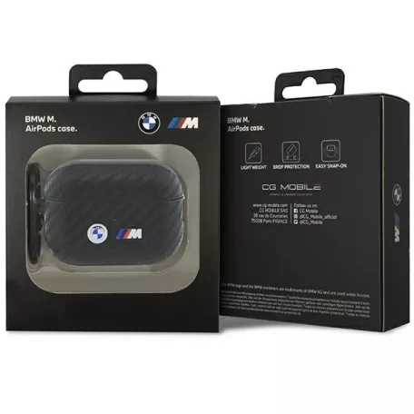 BMW Carbon Double Metal Logo Apple Airpods Pro 2  PU tok (BMAP2WMPUCA2)