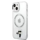 Karl Lagerfeld IML MagSafe Karl and Choupette Apple iPhone 13 (6.1) hátlapvédő tok átlátszó (KLHMP13MHNKCIT)