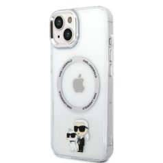   Karl Lagerfeld IML MagSafe Karl and Choupette Apple iPhone 13 (6.1) hátlapvédő tok átlátszó (KLHMP13MHNKCIT)