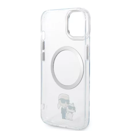 Karl Lagerfeld IML MagSafe Karl and Choupette Apple iPhone 13 (6.1) hátlapvédő tok átlátszó (KLHMP13MHNKCIT)