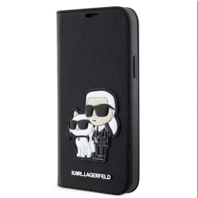   Karl Lagerfeld PU Saffiano Karl and Choupette NFT Apple iPhone 12 / 12 Pro 2020 (6.1) könyvtok fekete (KLBKP12MSANKCPK)