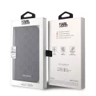 Karl Lagerfeld PU Saffiano Monogram Apple iPhone 12 / 12 Pro 2020 (6.1) könyvtok fekete (KLBKP12MSAKLHPK)