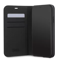   Karl Lagerfeld PU Saffiano Monogram Apple iPhone 13 Pro (6.1) könyvtok fekete (KLBKP13LSAKLHPK)