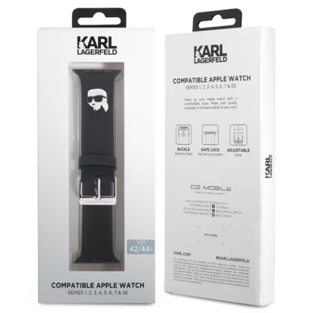 Karl Lagerfeld Karl Head NFT Apple Watch 42/44/45/49 mm óraszíj fekete (KLAWLSLKNK)