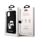 Karl Lagerfeld PU Saffiano Karl and Choupette Apple iPhone 12 Pro Max hátlapvédő tok fekete (KLHCP12LSANKCPK)