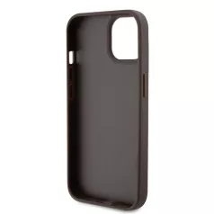   Guess Apple iPhone 15 (6.1) PU 4G Strass Triangle Metal Logo hátlapvédő tok barna (GUHCP15SP4TDPW)