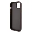 Guess Apple iPhone 15 Plus (6.7) PU 4G Strass Triangle Metal Logo hátlapvédő tok barna (GUHCP15MP4TDPW)